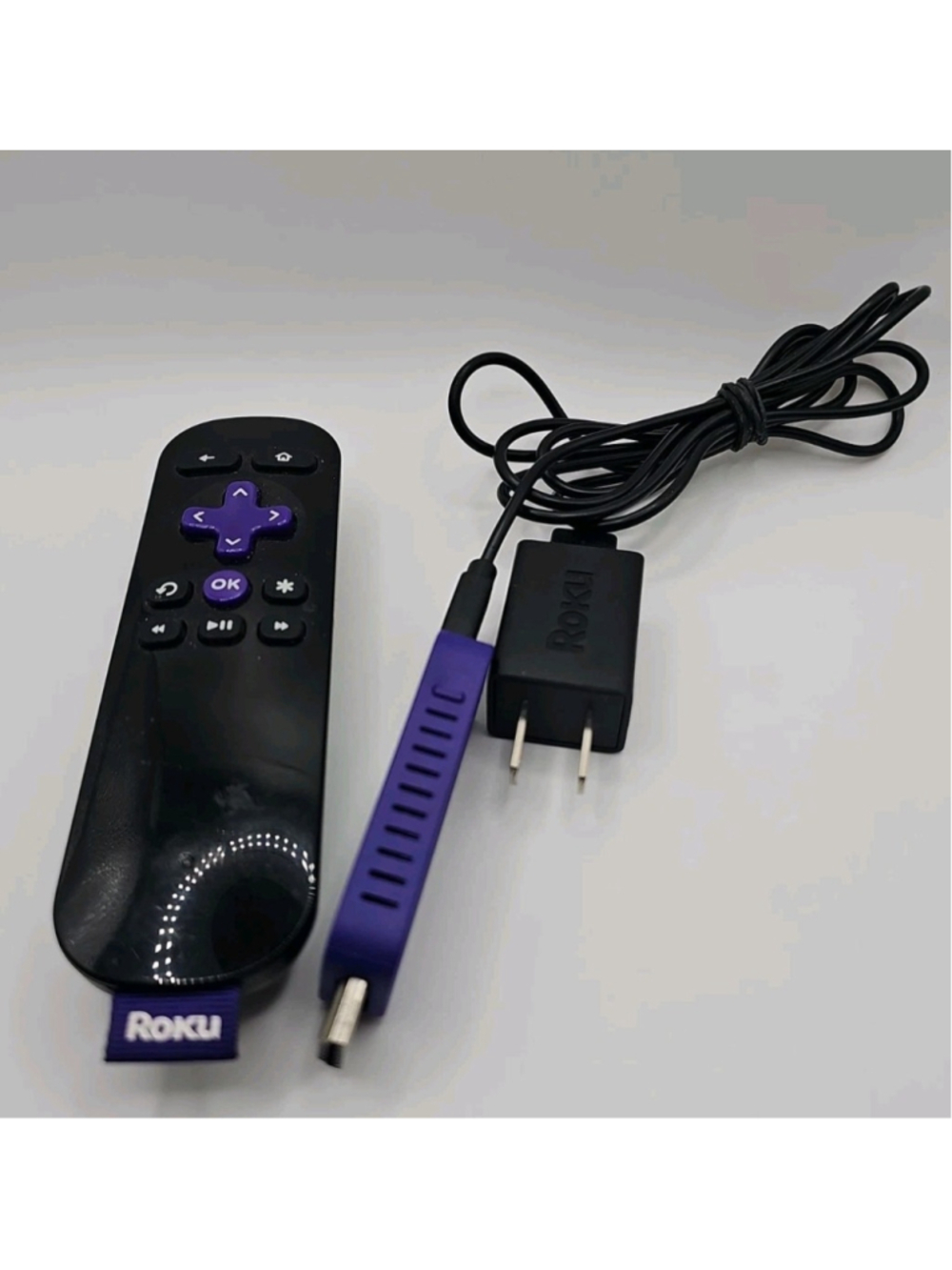 Roku 3500X HDMI Streaming Stick, USB Cable, Power Brick & Remote Tested Working